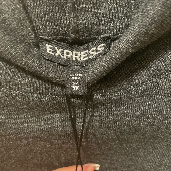 Express black and gray color block, slight turtleneck sweater dress - Picture 8 of 9